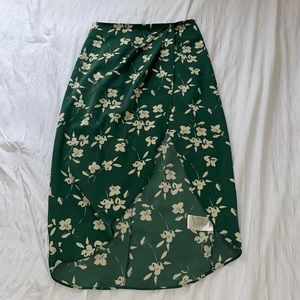 WORN ONCE! FREE SHIP, slot urban outfitters skirt, small, satin, green floral